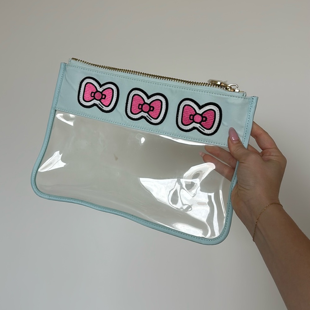 Stoney Clover Lane Clear Flat Travel Sky Blue Pouch